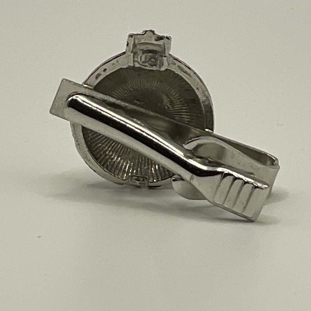 Signed Rugin Telstar Satellite Tie Clip  - Ultra Scarce Vintage Silver Tone 🌎 - Picture 8 of 9